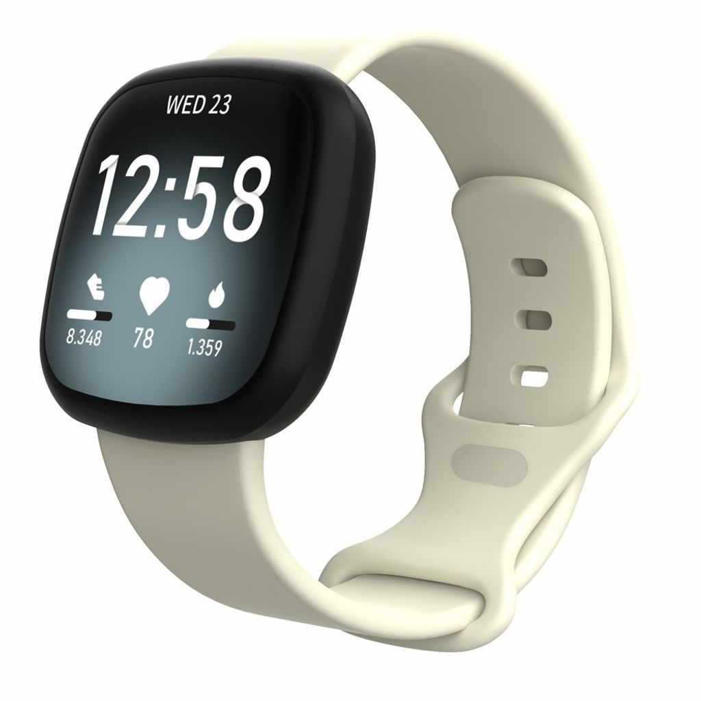 Fitbit Sense/Versa 3 Klokkereim Silikon Størrelse S – Hvit