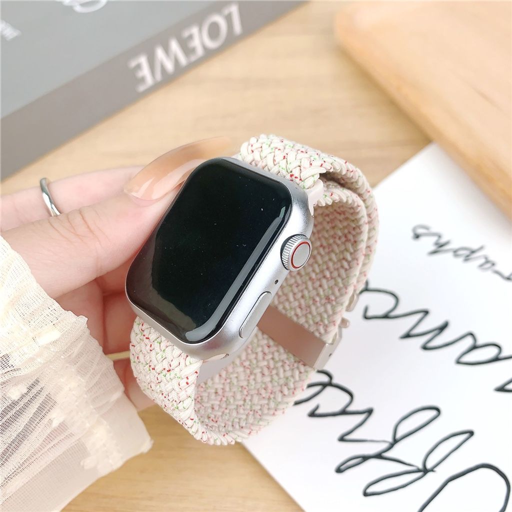 Apple Watch 49/46/45/44/42mm Urrem Flettet Nylon – Sort