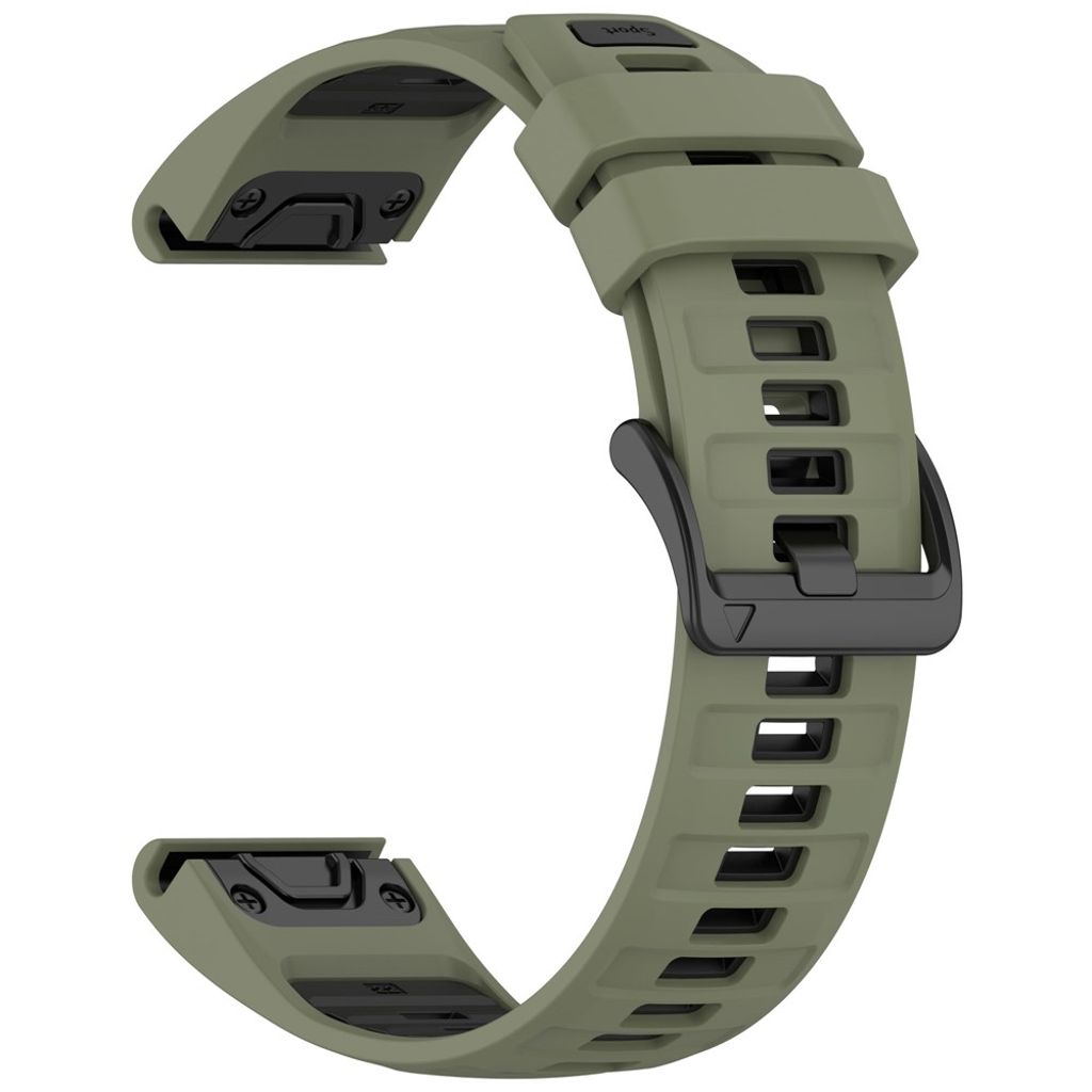 Garmin Quatix 8/Fenix 8/Epix Pro etc. Klockarmband Silikon – Grön/Svart