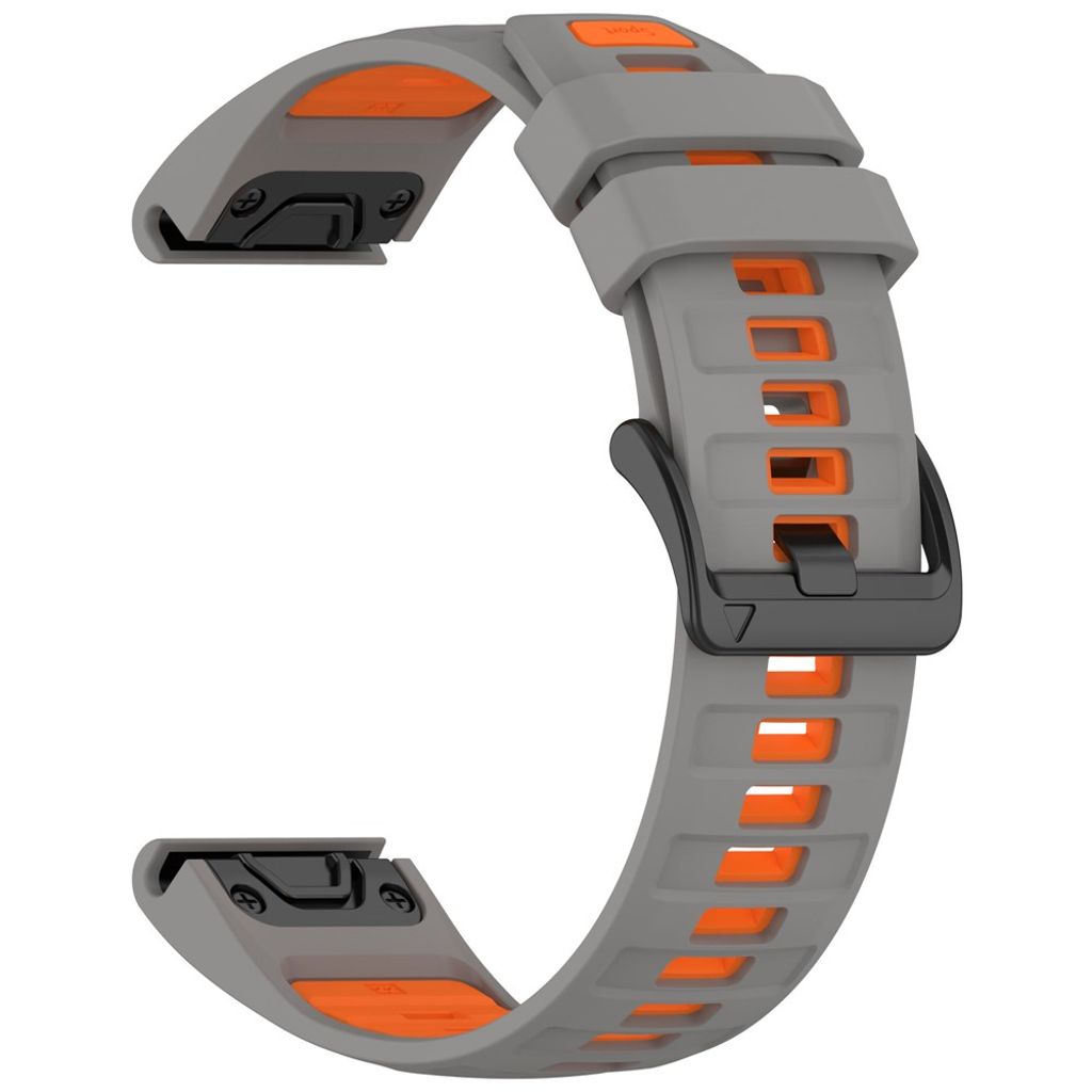 Garmin Quatix 8/Fenix 8/Epix Pro etc. Klockarmband Silikon – Grå/Orange
