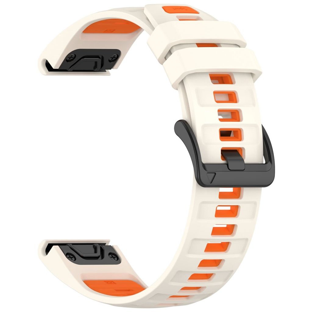 Garmin Quatix 8/Fenix 8/Epix Pro etc. Klockarmband Silikon – Starlight/Orange