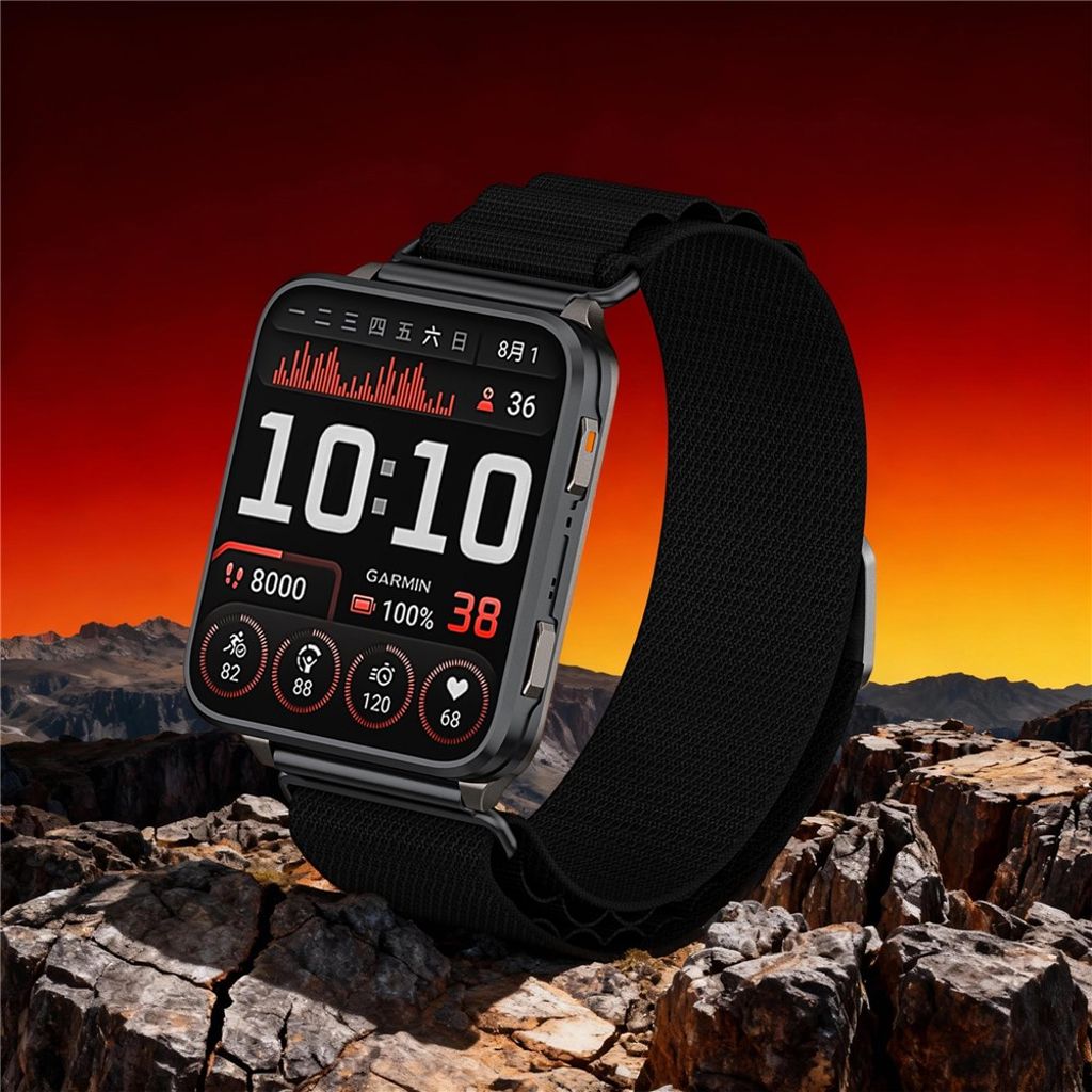 Garmin Venu X1/Fenix 8 Pro/Quatix 8 etc. Klockarmband Nylon – Svart