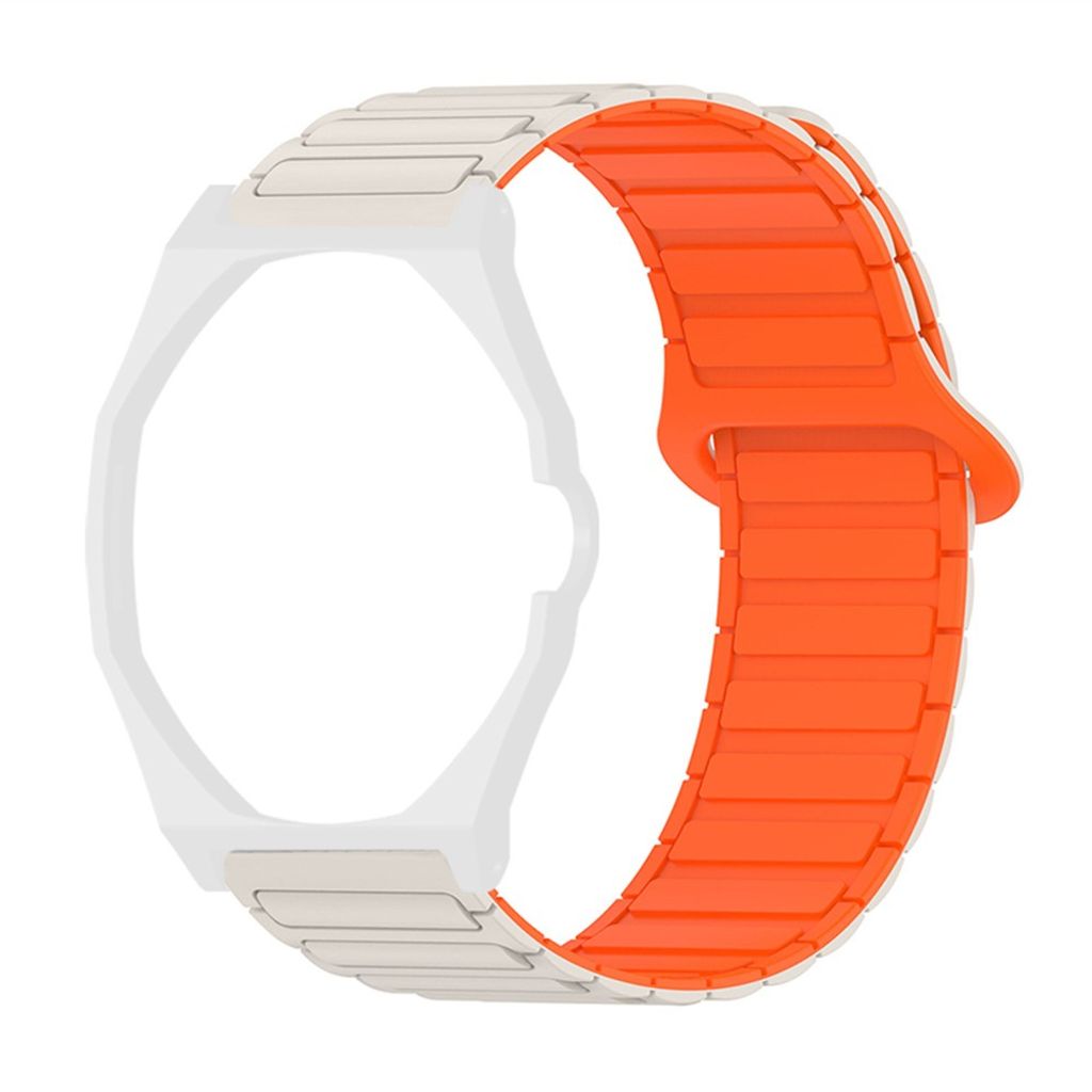 Swatch Royal Pop klokkerem i silikon med deksel - oransje/hvit