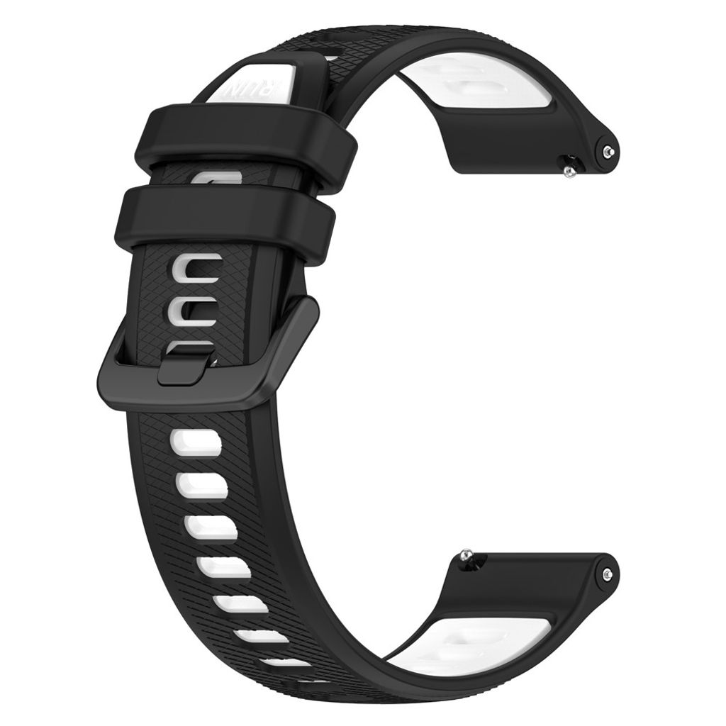 Samsung Galaxy Watch/Garmin Vivomove/Venu etc. Klockarmband Silikon – Svart/Vit