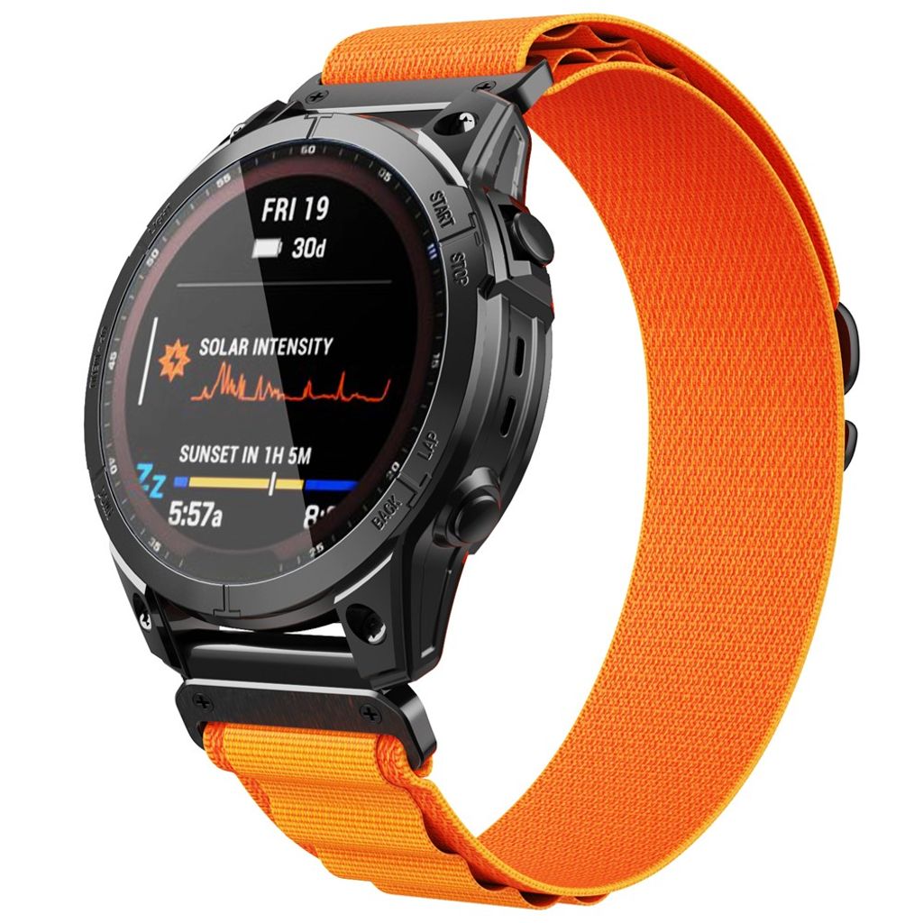Garmin Fenix 8 Pro/7X/7X Solar/Tactix 7 Pro osv. Urrem Nylon – Orange