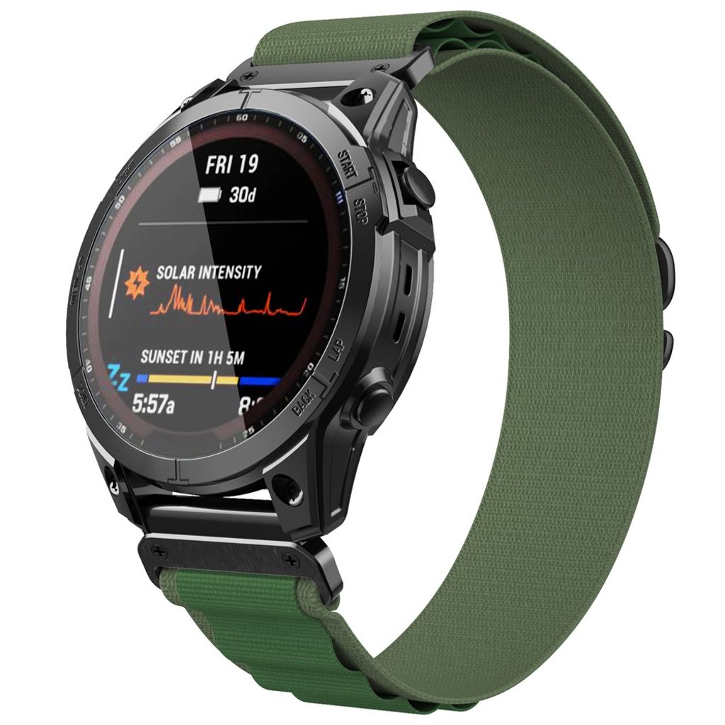 Garmin Fenix 8 Pro/7X/7X Solar/Tactix 7 Pro etc. Klockarmband Nylon – Grön
