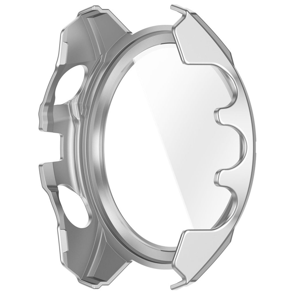 Garmin Fenix 8 47mm Case with Tempered Glass Screen Protector – Silver/Black