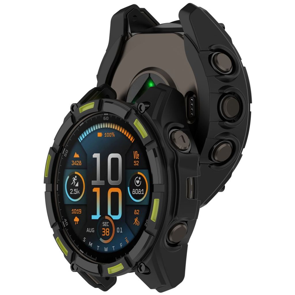 Garmin Quatix 8 51mm Klokkedeksel TPU Støtsikker – Svart/Grønn