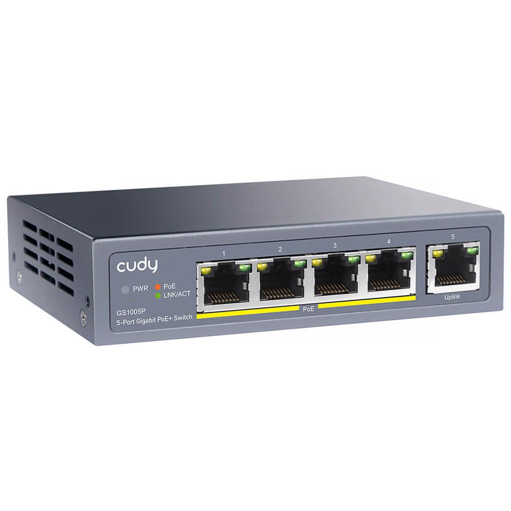 Cudy GS1005P 5-portars Gigabit PoE+ Switch – Svart
