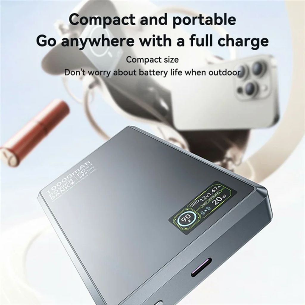 Yesido YP91 magnetisk trådløs powerbank 10000mAh – sort