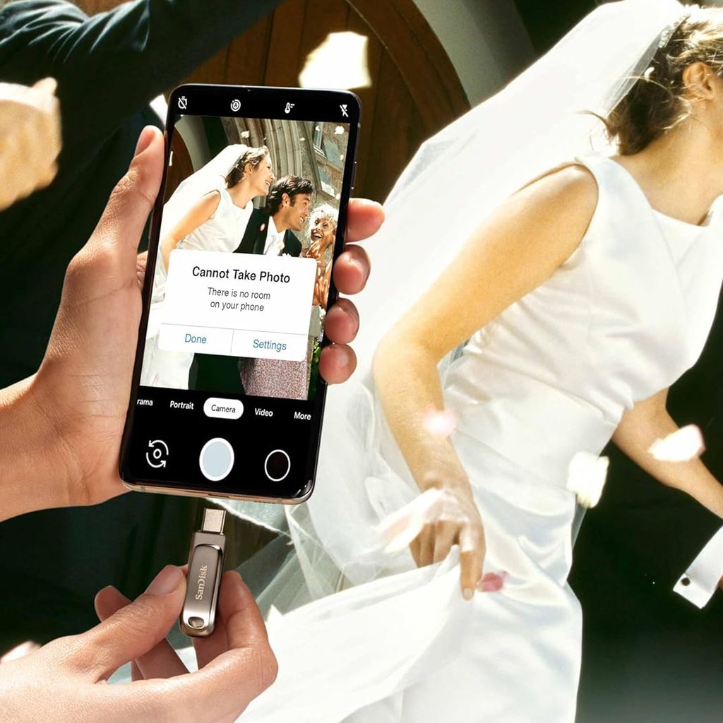 SanDisk Ultra Dual Drive Luxe 1TB USB-C 3.2 USB-flashdrev - sølv