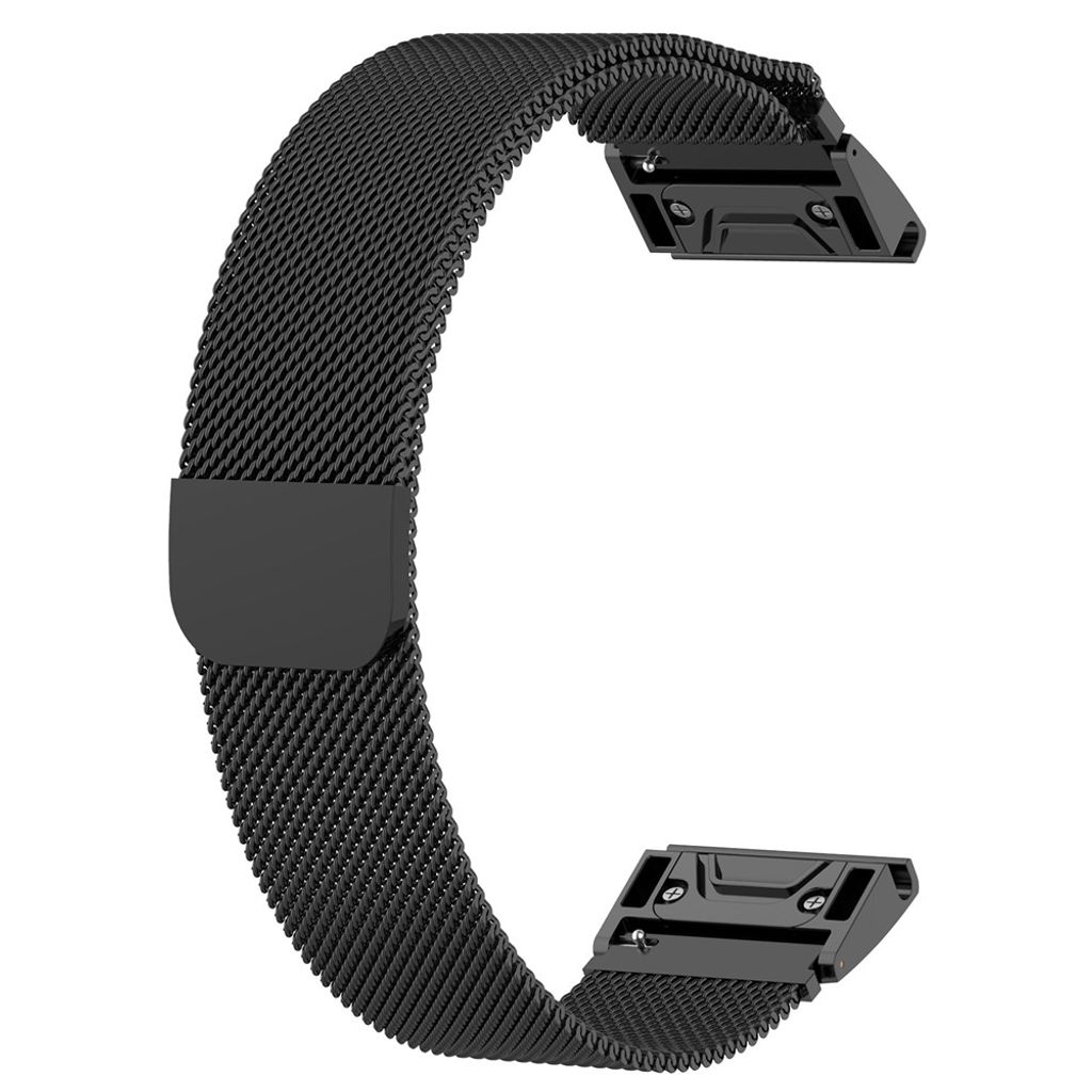 Garmin Fenix 5/Fenix 5 Plus Milanese Klokkereim Rustfritt Stål – Svart