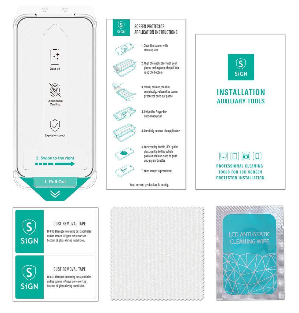 SiGN Skärmskydd iPhone 18 Pro – EZ Apply med dammfri applikator