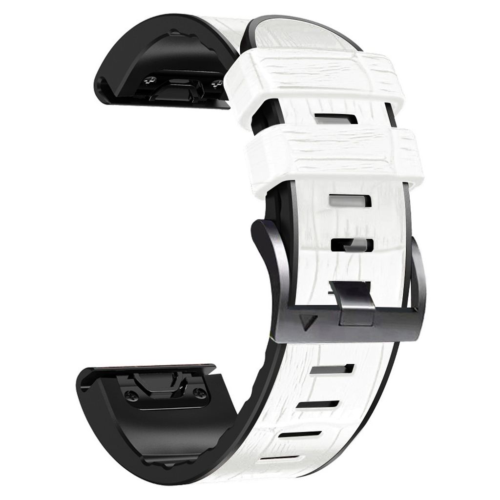 Garmin Fenix 7/6 Pro/5 Plus Klokkereim med Krokodillemønster - Hvit