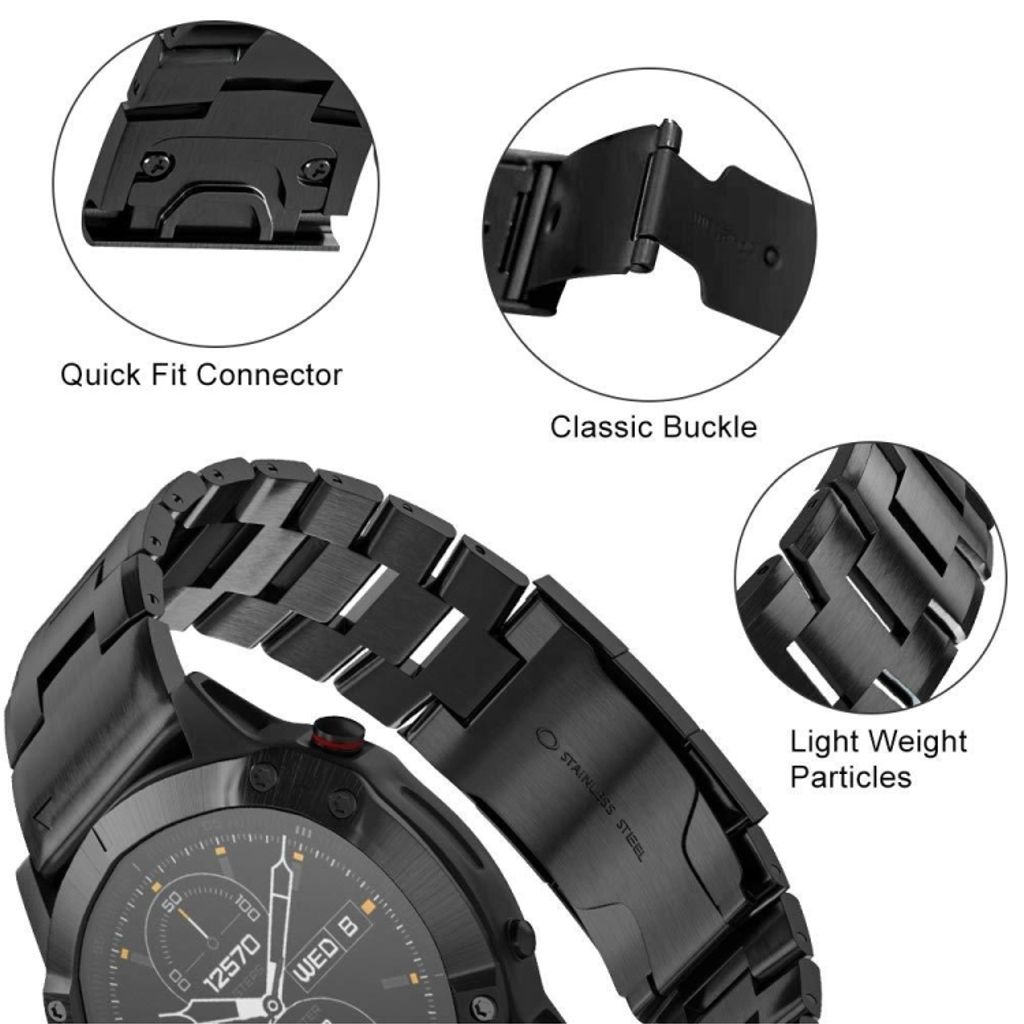 Garmin Instinct 2 Solar Kockarmband i titanlegering med snabbfäste - Grå