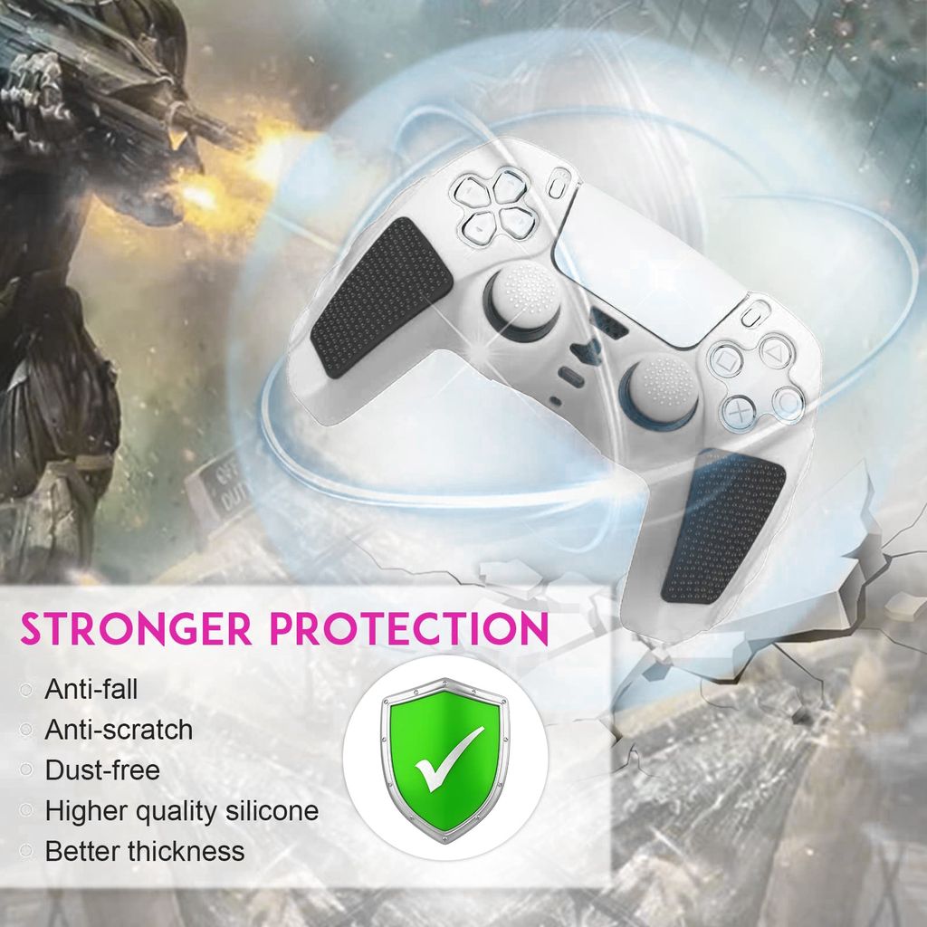 Silikone beskyttelsesetui til Sony PS5 Gamepad – Sort/Hvid