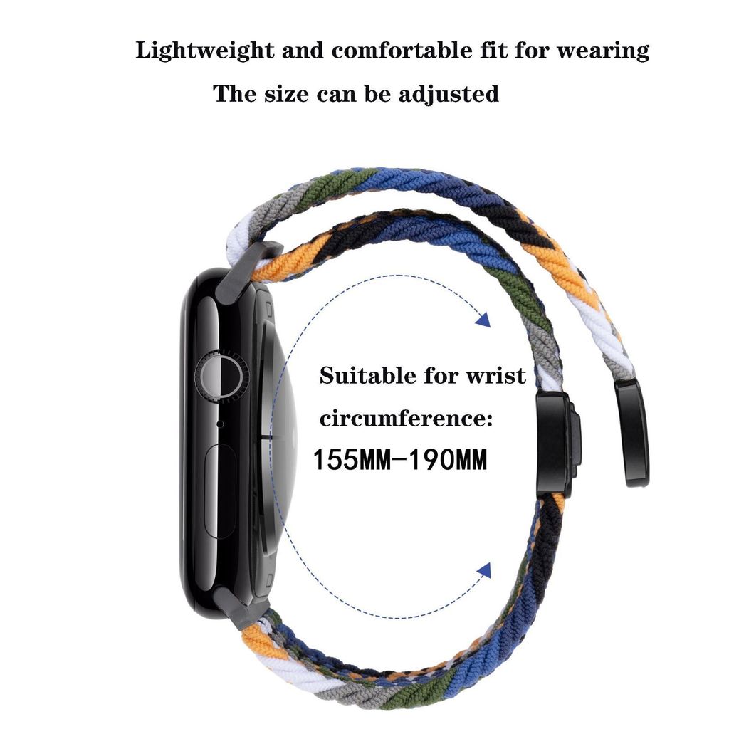 Apple Watch 49/46/45/44/42 mm kellonranneke punottu nailoninen magneettisolki – pinkki
