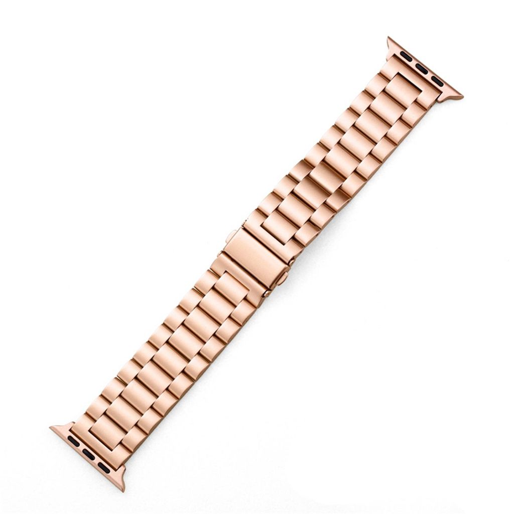 Apple Watch 49/46/45/44/42mm ruostumattomasta teräksestä valmistettu kellonranneke - ruusukulta