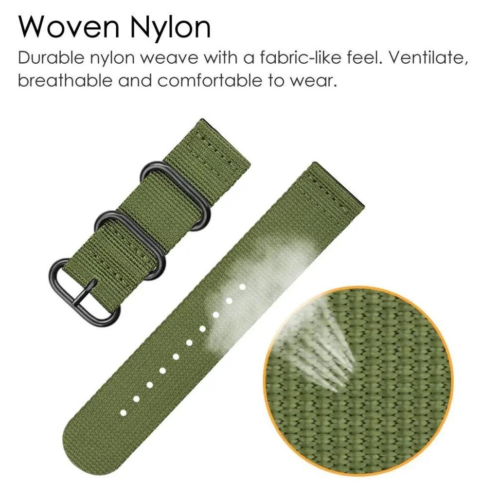 Garmin Fenix 8/7X/6X/5X Klokkereim Nylon/Lerret – Svart