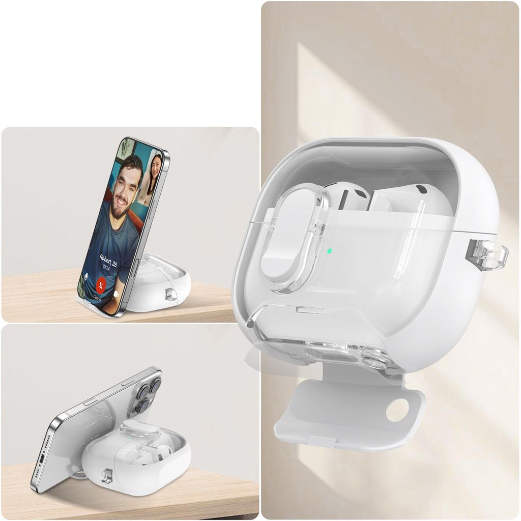 Deksel med stativ til Samsung Galaxy Buds 3 / 3 Pro - Svart