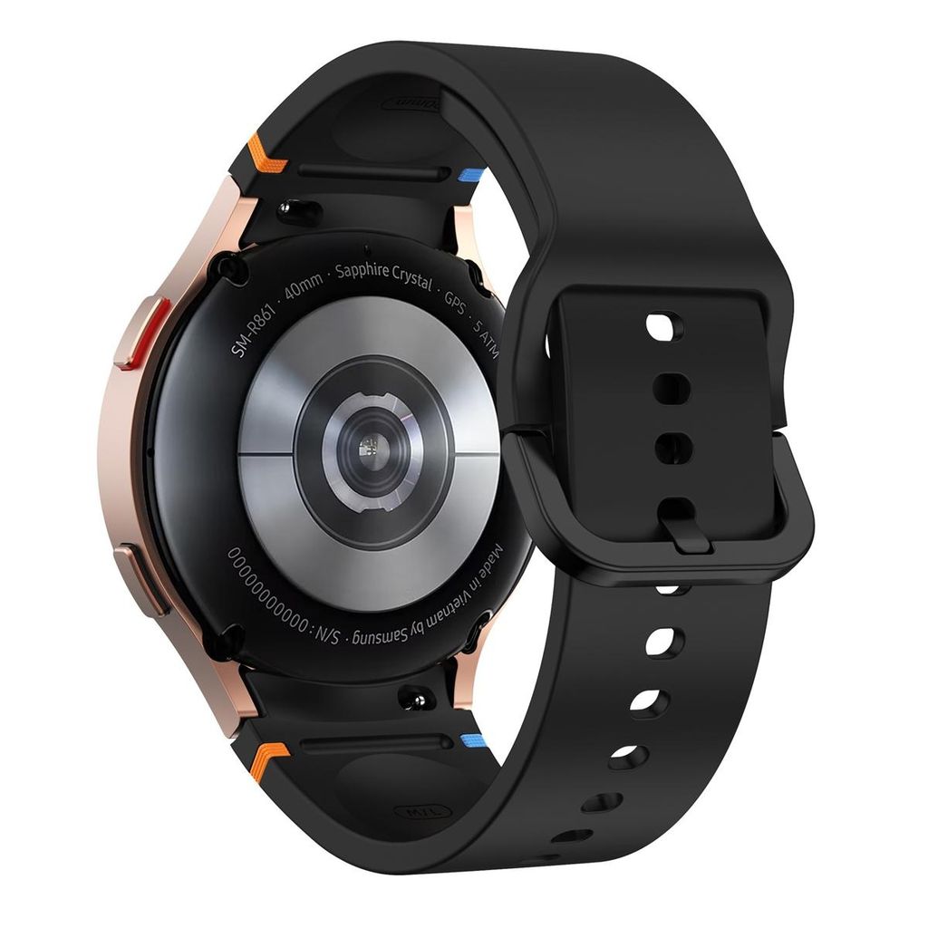 Samsung Galaxy Watch7 44 mm silikoniranneke kellolle + näytönsuoja – musta