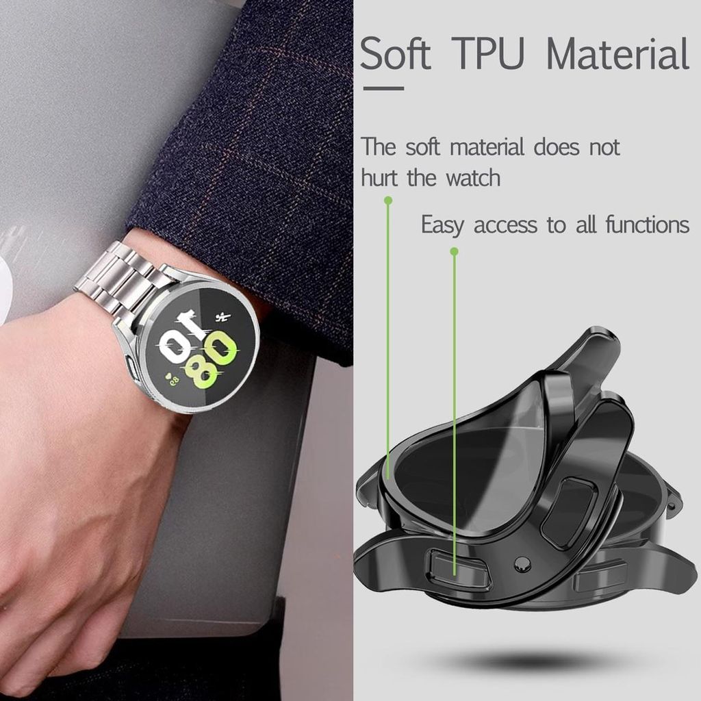 Samsung Galaxy Watch7 44 mm kellonranneke ruostumattomasta teräksestä + näytönsuoja – ruusukulta