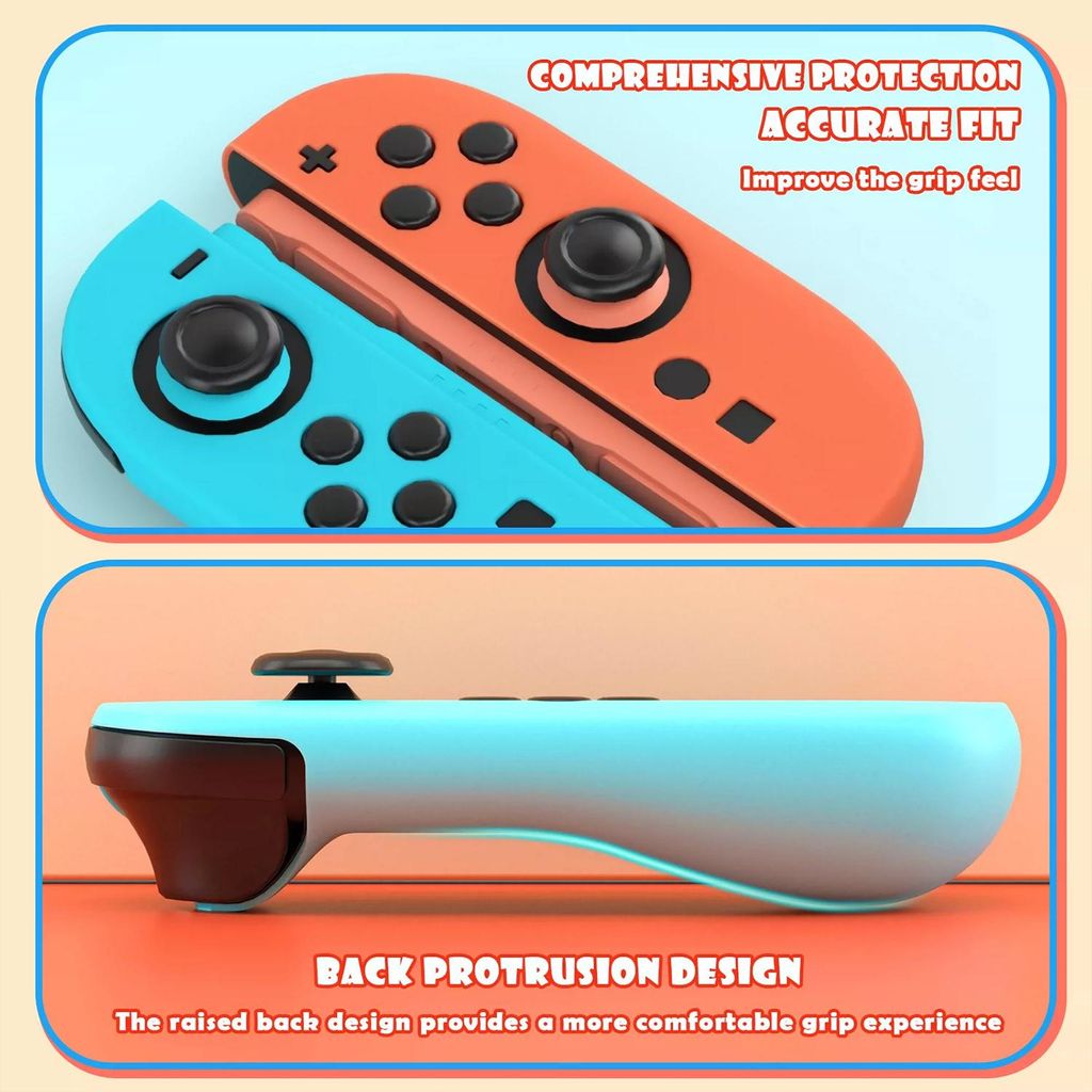 XDcase Nintendo Switch/Switch OLED Joy-Con silikondeksel og joystick-deksel – hvit