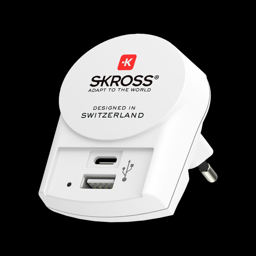 SKROSS PRO+ Universell reiseadapter med USB-A/USB-C 30W PD