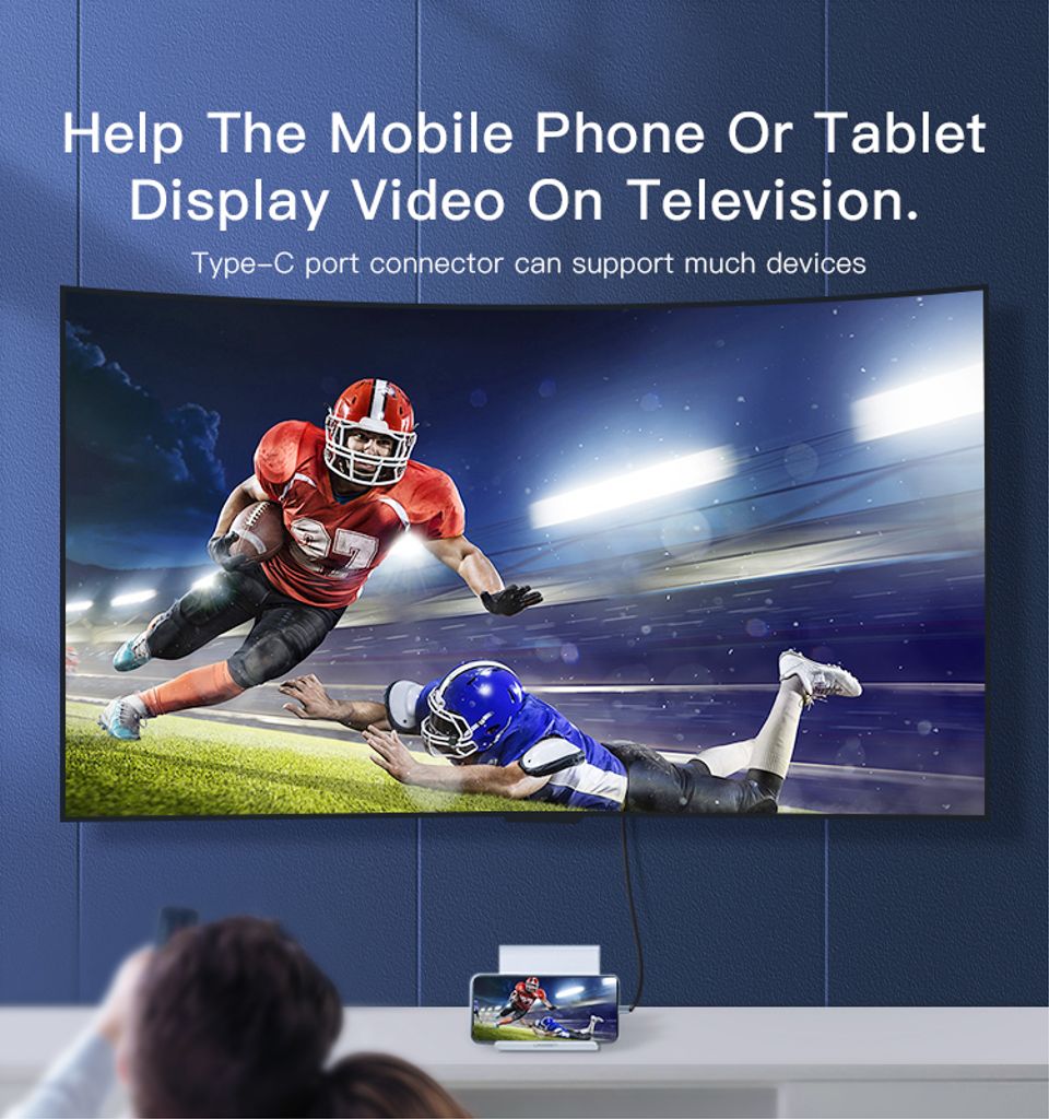 YESIDO HM10 USB-C - HDMI -kaapeli 4K 60Hz, 2m