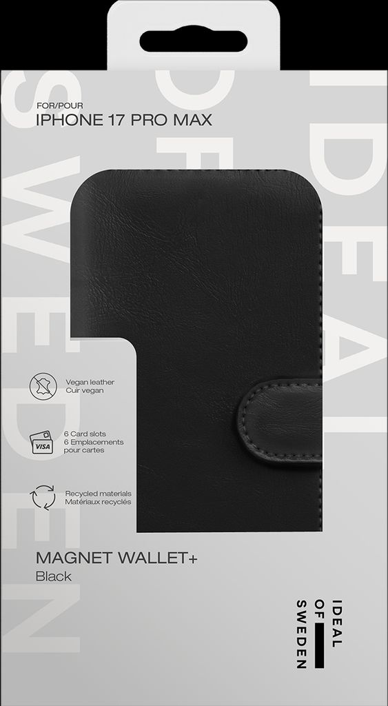 iDeal of Sweden iPhone 17 Pro Max Magnet Wallet - Black