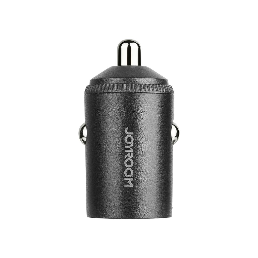 Joyroom JR-CCN18 USB-A/USB-C mini billaddare med dragring – svart