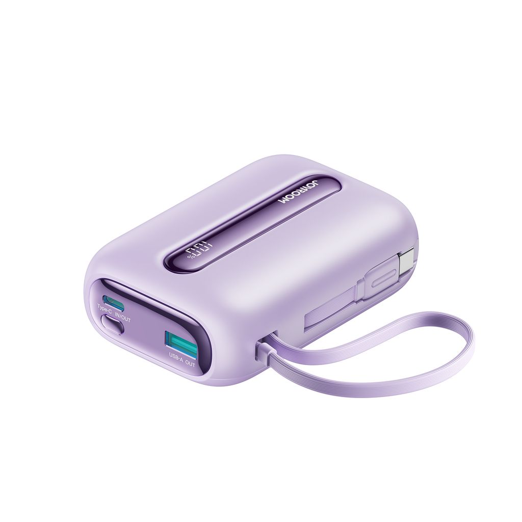 Joyroom JR-L012 Ultra powerbank 20000mAh met USB-C/Lightning-kabels - Paars