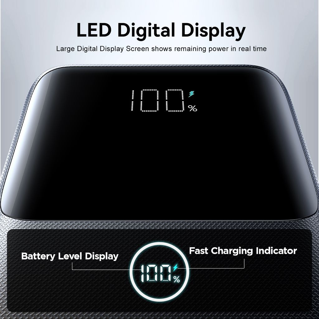 JOYROOM JR-QP192 Mini-Powerbank 20.000 mAh mit 22,5 W Schnellladefunktion – Schwarz