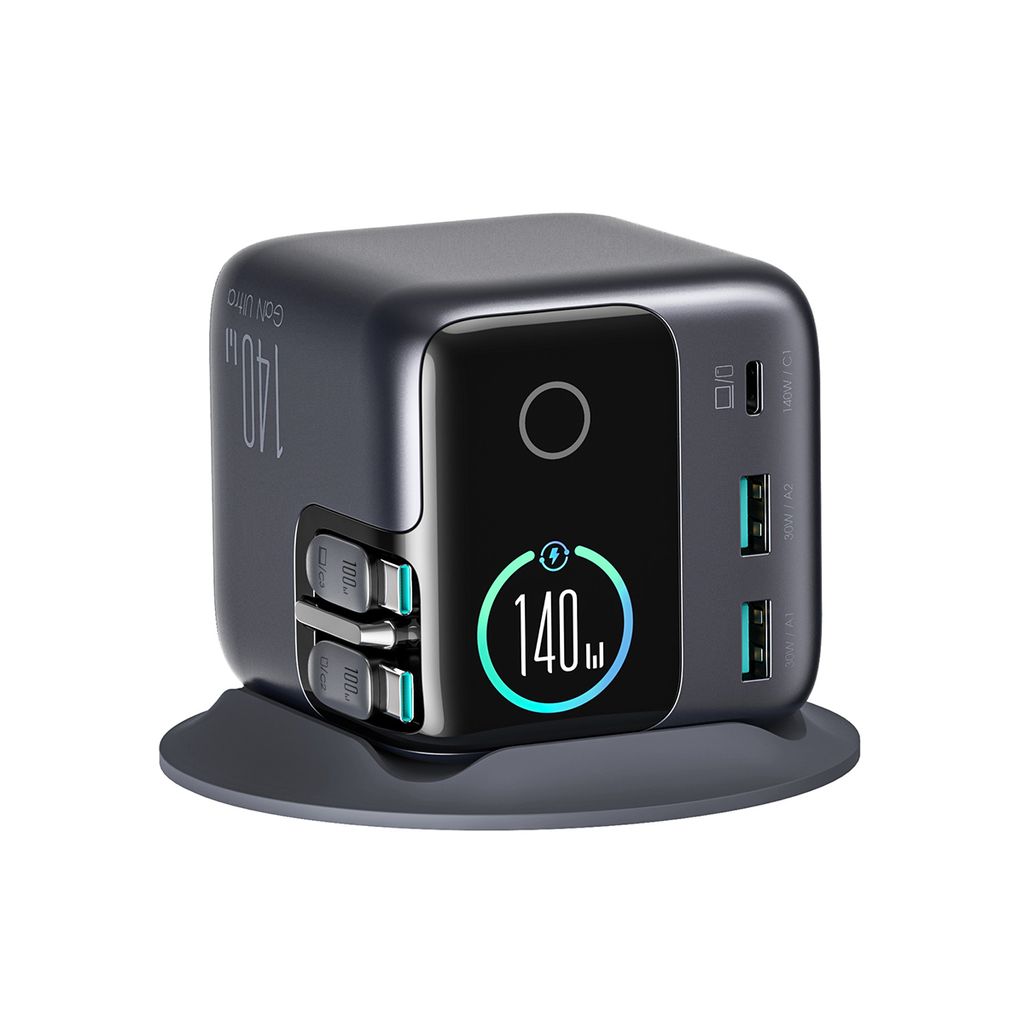 JOYROOM PODIX JR-TRD01 140W 5-in-1 GaN-latausasema - Harmaa