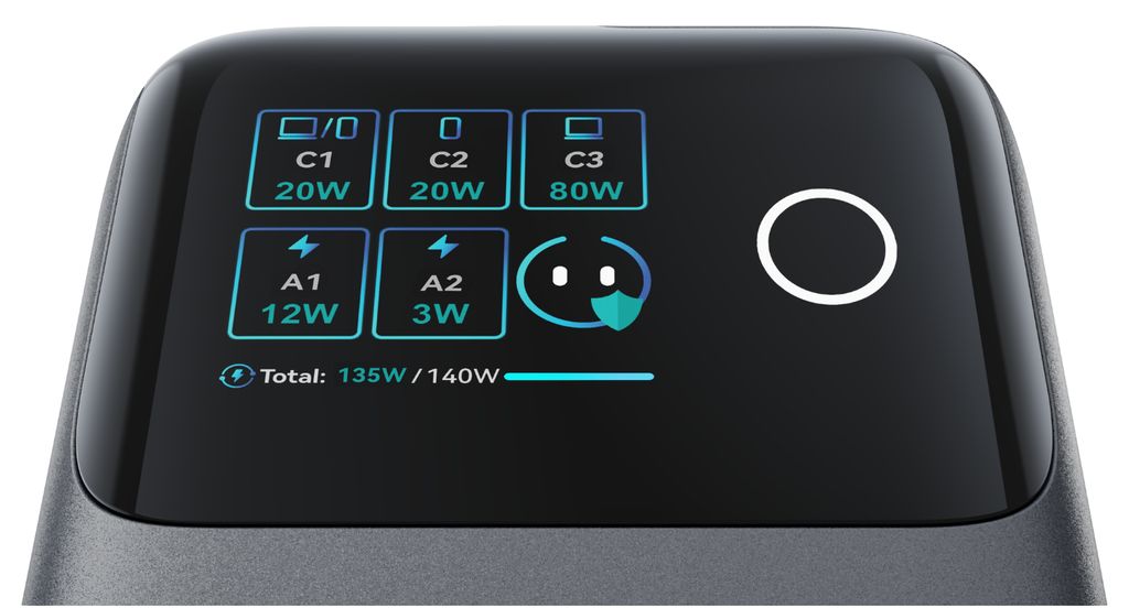 JOYROOM PODIX JR-TRD01 140W 5-in-1 GaN-latausasema - Harmaa