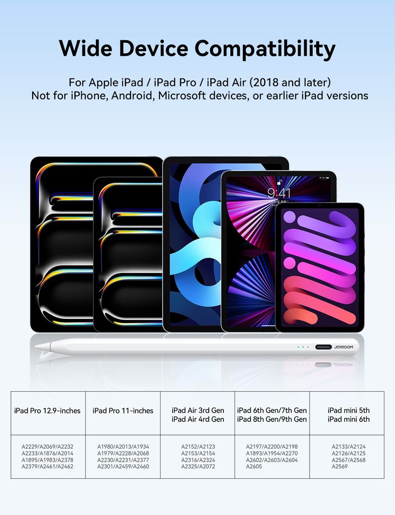 Joyroom JR-X15 Pro Aktiv Kapacitiv Stylus Pen - Sort