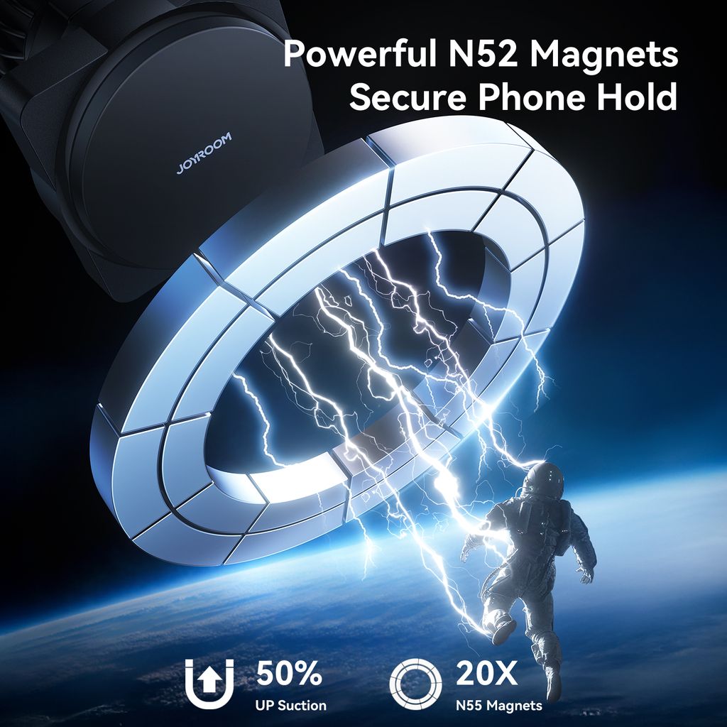 Joyroom JR-ZS506 magnetisk trådlös billaddare / telefonhållare – svart