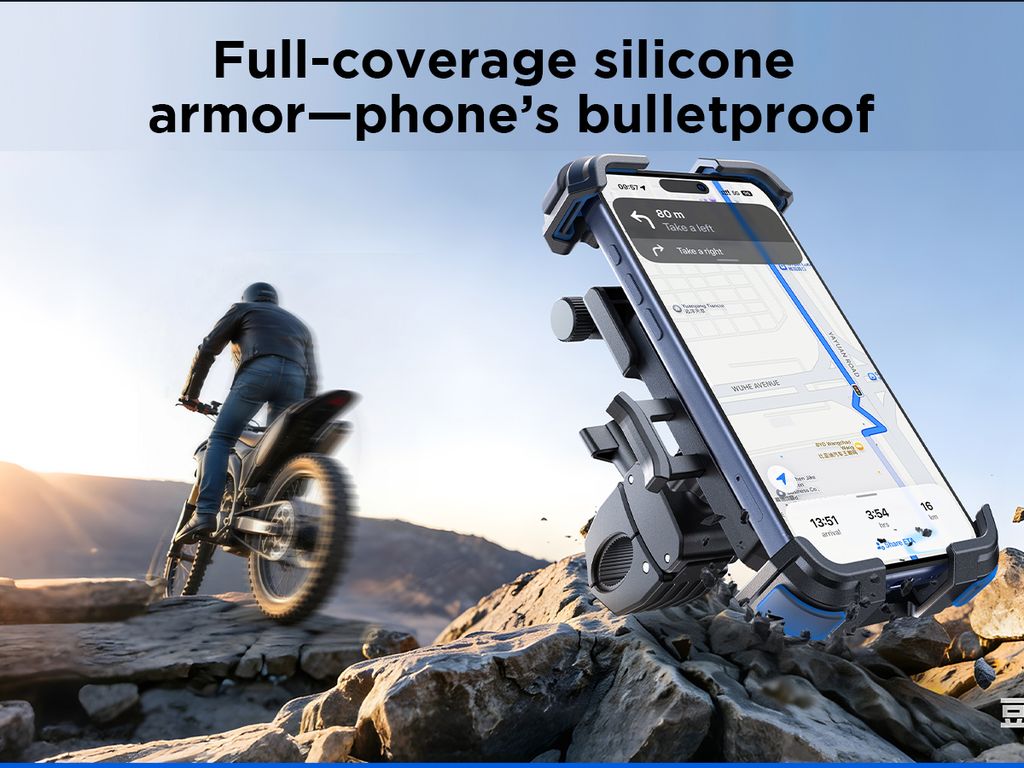 Joyroom JR-ZS526 Telefonholder med Solskærm til Motorcykelstyr – Sort