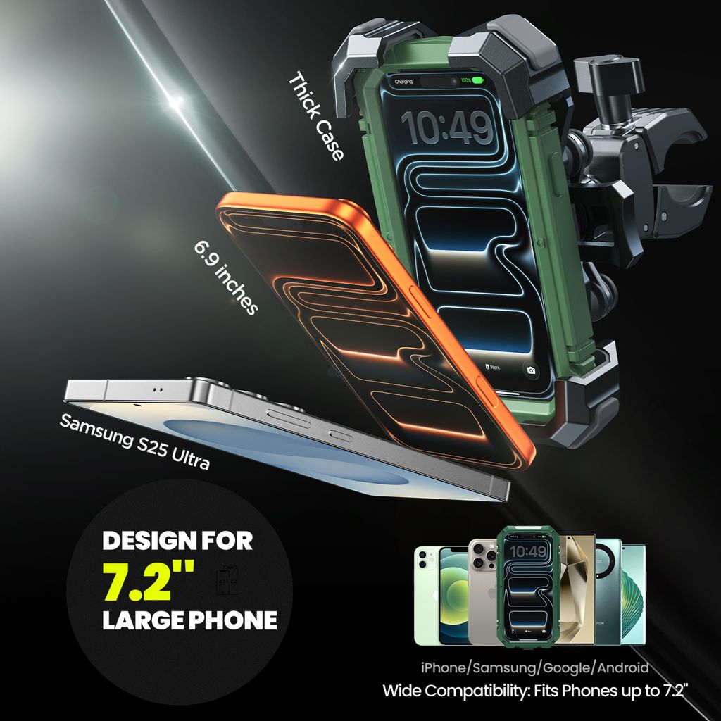 Joyroom JR-ZS598 vibrationsabsorberende telefonholder til cykel - sort