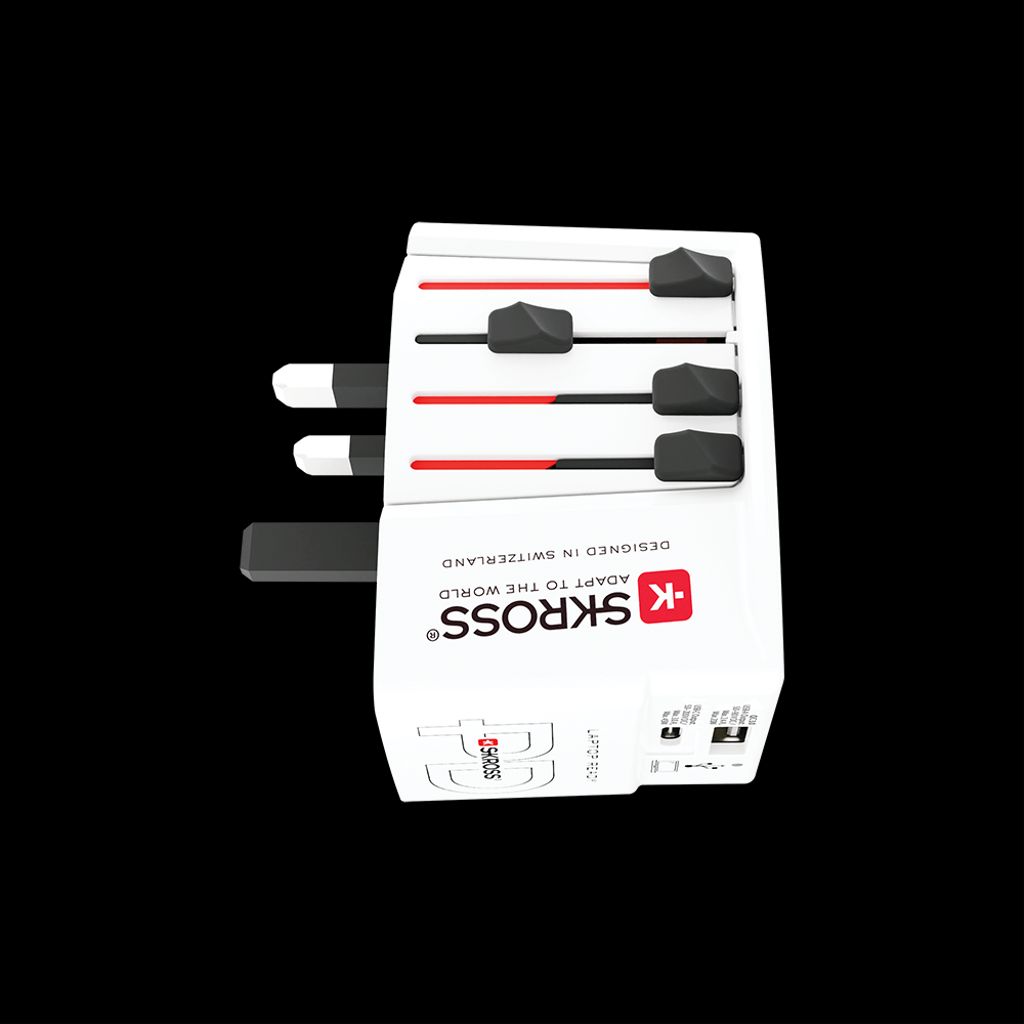 SKROSS universal reiseadapter med USB-A/USB-C 45W PD + USB-C-kabel