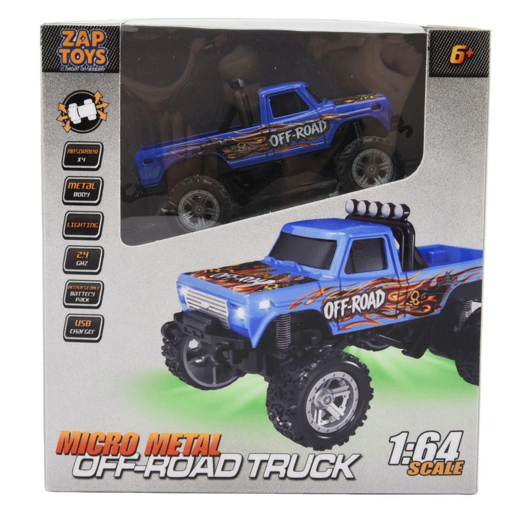 ZapToys Mikrometalli Maastoauto Radio-ohjattava Auto – Sininen