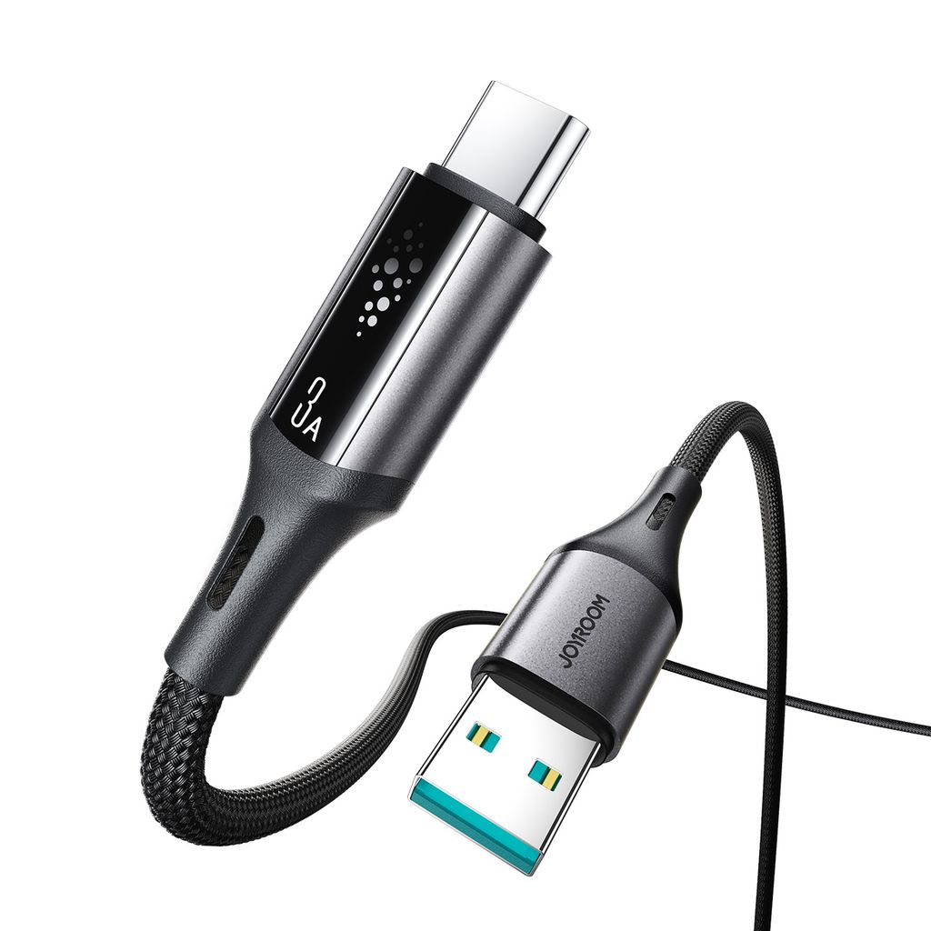Joyroom S-A60 Hurtigopladningskabel USB-A til USB-C 3A – 1,2 m, Sort