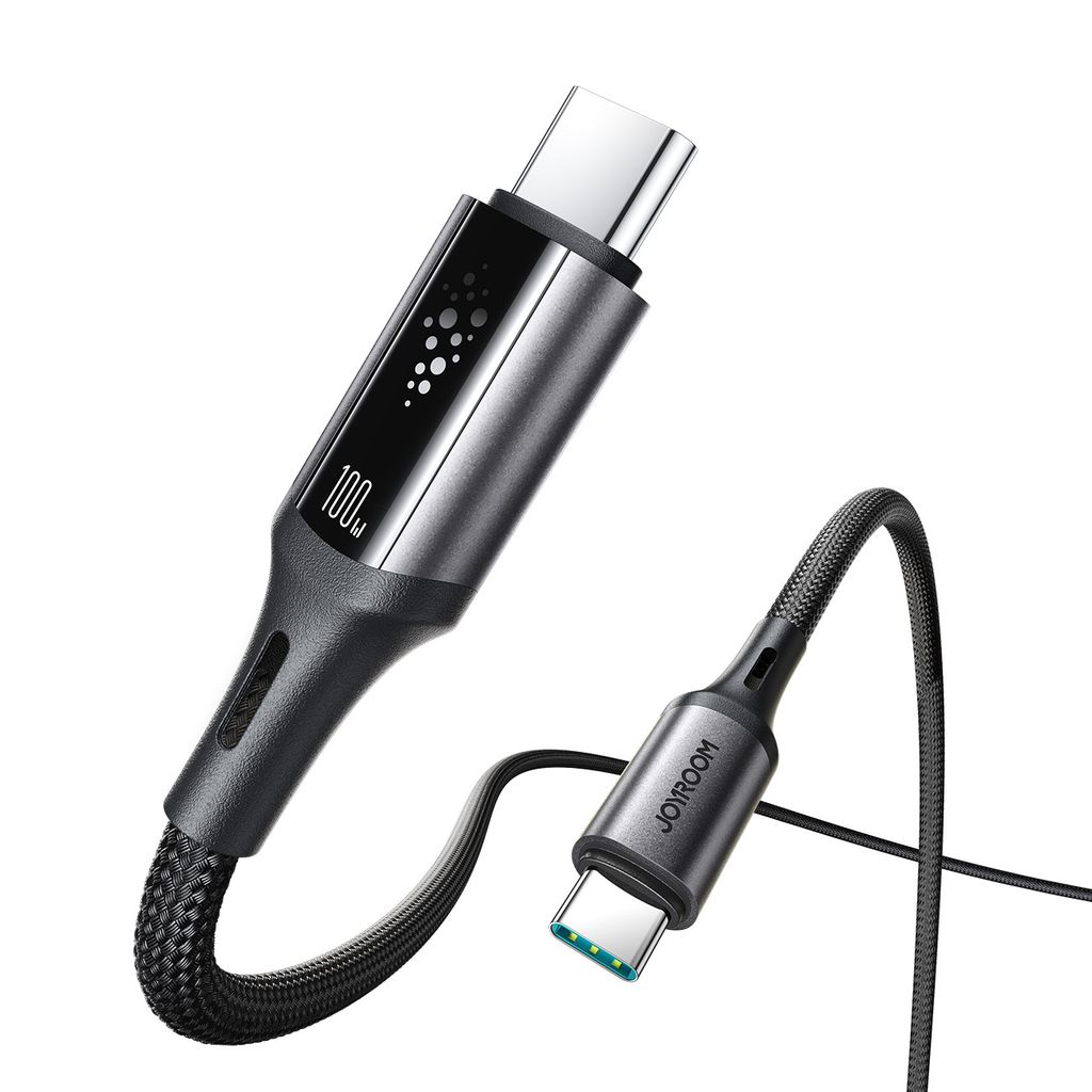 Joyroom S-A60 hurtigopladerkabel USB-C til USB-C 100W – 1,2 m, sort