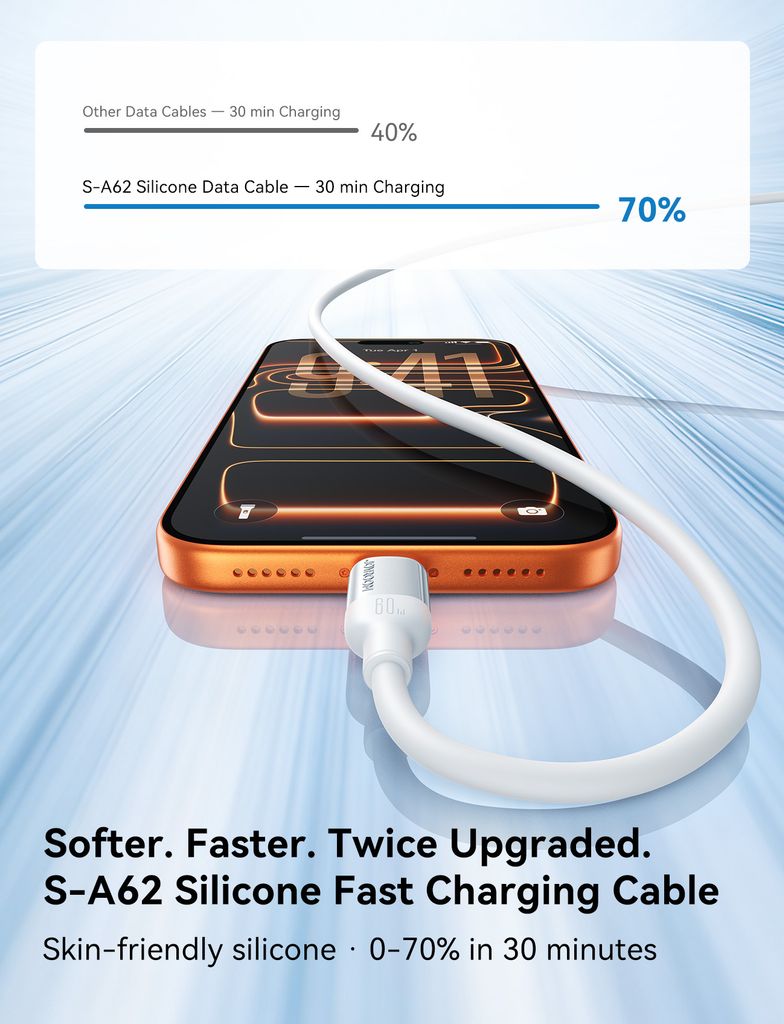 Joyroom S-A62 Lively Series snellaadkabel 30W USB-C naar USB-C – Wit