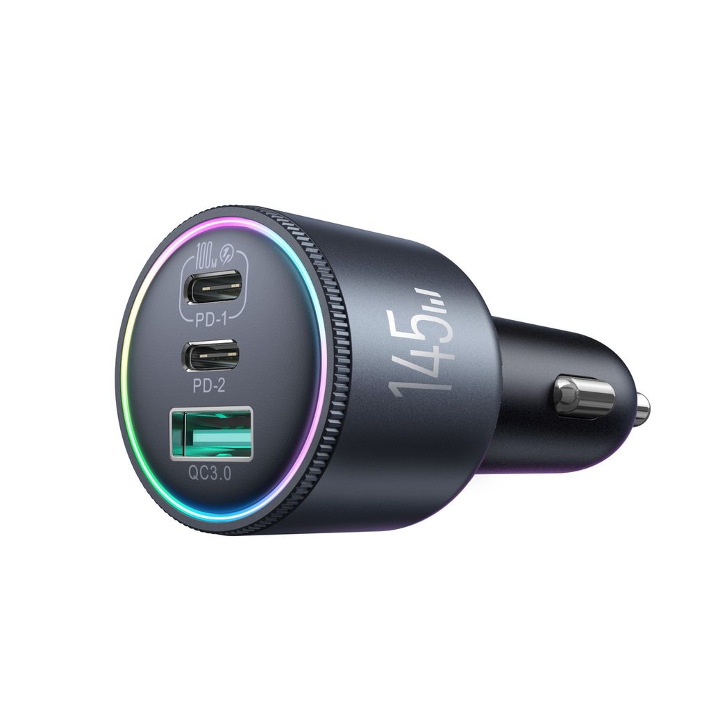 SiGN Biloplader 145W med 2x USB-C & 1x USB-A – PD & QC3.0