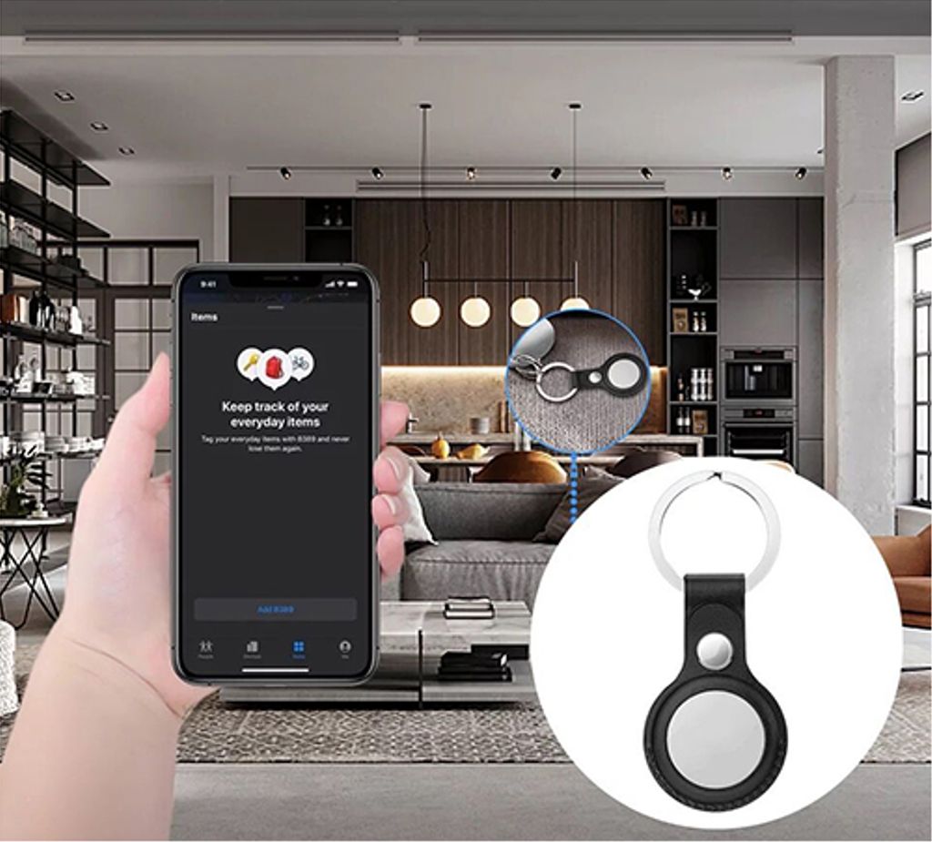 SiGN Smart Bluetooth Finder + nyckelring i konstläder – svart