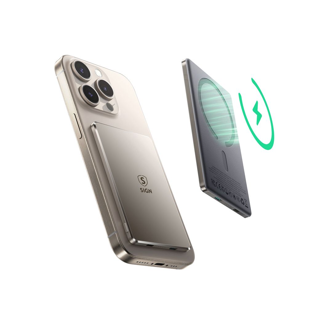 SiGN Magnetisk Trådlös Powerbank 5000mAh 20W Ultra Slim
