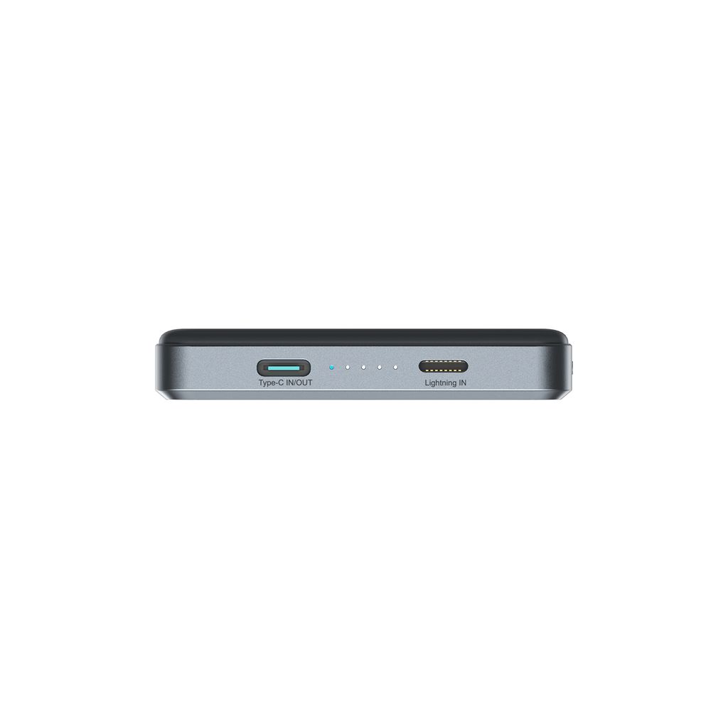 SiGN Ultratunn Magnetisk Powerbank 10000mAh, 20W - Grå