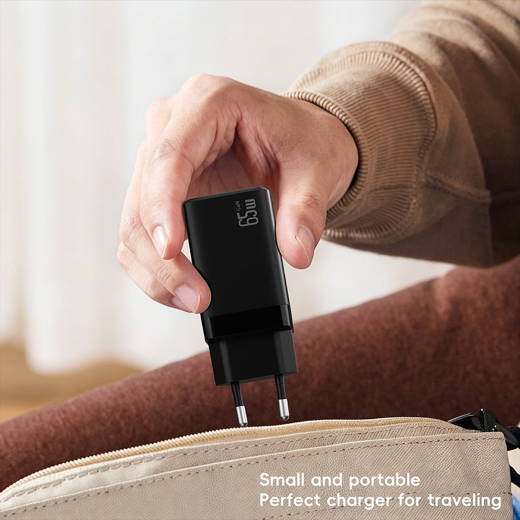 SiGN 65W lader, USB-C PD, hurtiglading, MacBook Air, iPhone etc. - Svart