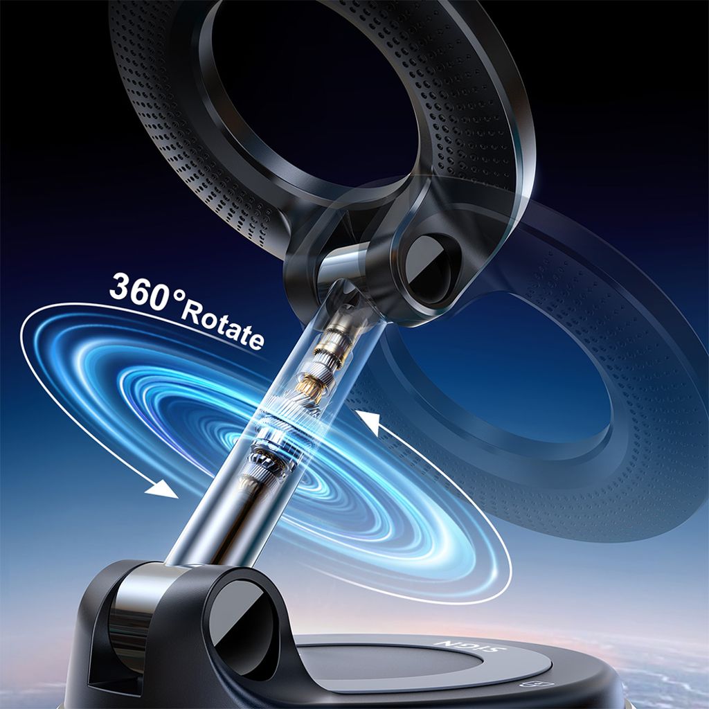 SiGN Magneettinen Puhelinteline Autolle Taittuvalla Muotoilulla – Musta